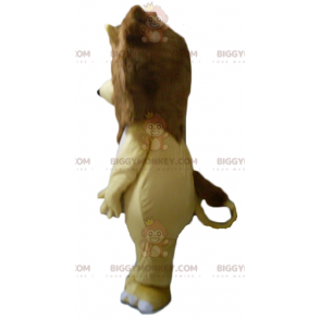 Disfraz de mascota BIGGYMONKEY™ de león amarillo, blanco y
