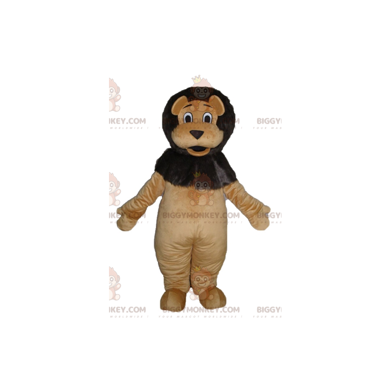 Costume de mascotte BIGGYMONKEY™ de lion marron et noir géant