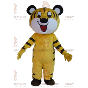 Costume de mascotte BIGGYMONKEY™ de tigre jaune blanc et noir