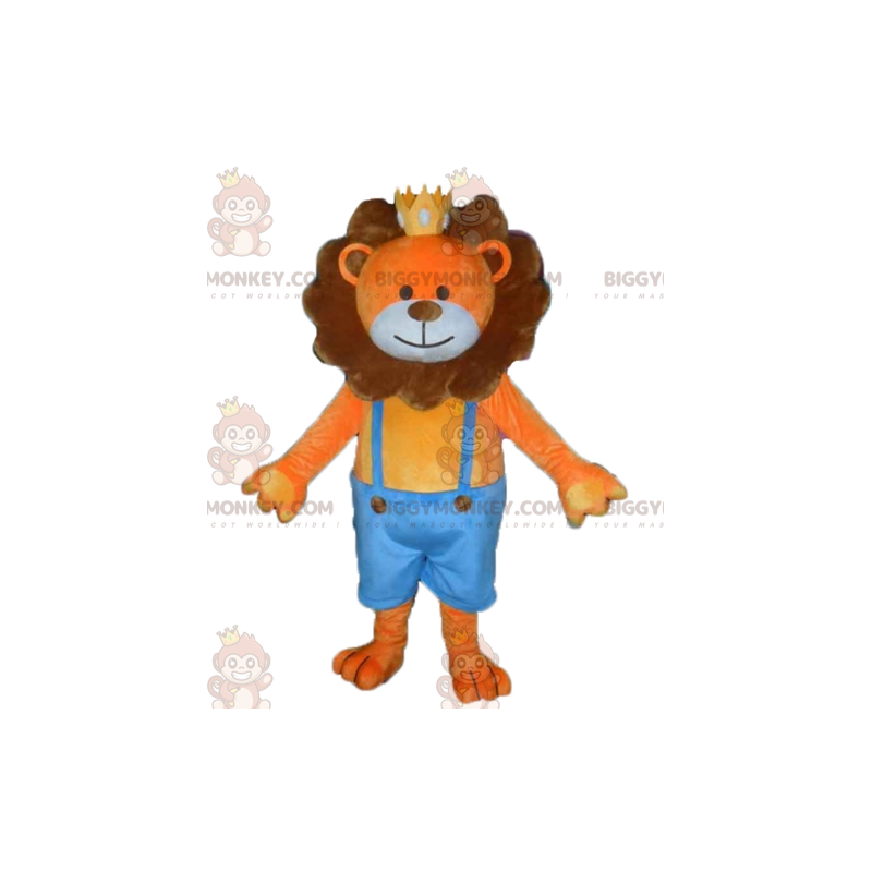 BIGGYMONKEY™ Maskottchen-Kostüm mit Krone in Orange und Braun -