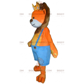 Costume mascotte BIGGYMONKEY™ leone arancione e marrone con