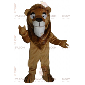 Traje de mascote BIGGYMONKEY™ de leão marrom gigante de muito