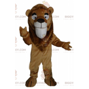 Costume de mascotte BIGGYMONKEY™ de lion marron géant et très