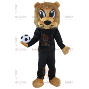 Disfraz de mascota BIGGYMONKEY™ León marrón en ropa deportiva