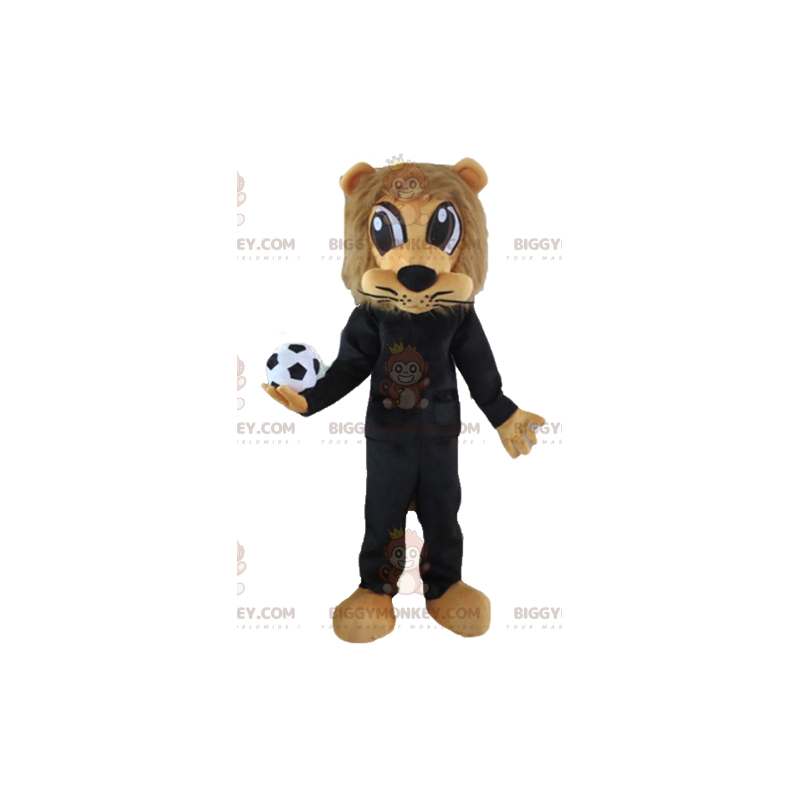 Disfraz de mascota BIGGYMONKEY™ León marrón en ropa deportiva