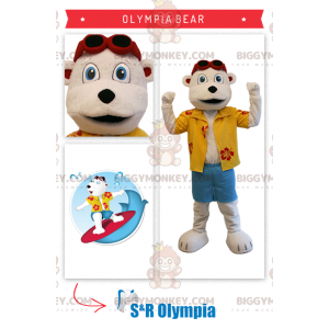 BIGGYMONKEY™ Costume da mascotte Teddy beige in abito da