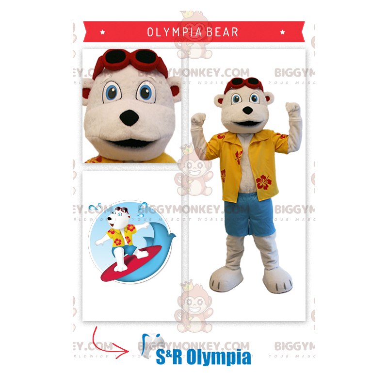 BIGGYMONKEY™ Costume da mascotte Teddy beige in abito da