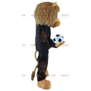 Traje de mascote BIGGYMONKEY™ Leão marrom em roupas esportivas