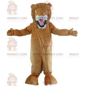 Traje de mascote BIGGYMONKEY™ de leão marrom e branco