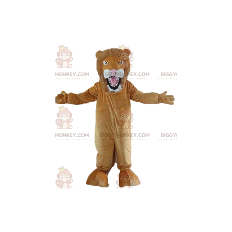 Costume mascotte BIGGYMONKEY™ leone marrone e bianco