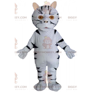 Costume de mascotte BIGGYMONKEY™ de chat de tigre blanc et noir