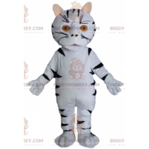 Costume mascotte gigante bianco e nero Tiger Cat BIGGYMONKEY™ -