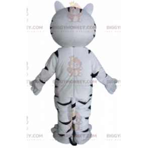 Giant White and Black Tiger Cat BIGGYMONKEY™ Mascot Costume –