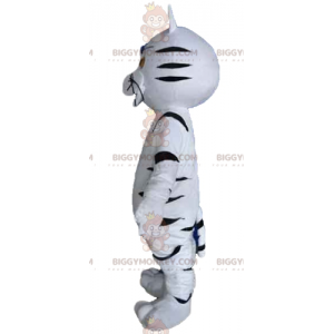 Giant White and Black Tiger Cat BIGGYMONKEY™ Mascot Costume -