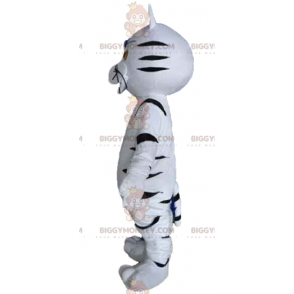 Giant White and Black Tiger Cat BIGGYMONKEY™ Mascot Costume –