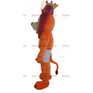 BIGGYMONKEY™ Mascottekostuum oranje en rode leeuw in korte