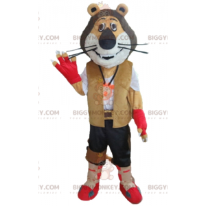 BIGGYMONKEY™ Costume da mascotte Leone tricolore in costume da