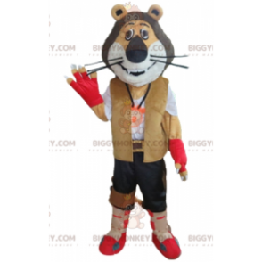 BIGGYMONKEY™ Costume da mascotte Leone tricolore in costume da