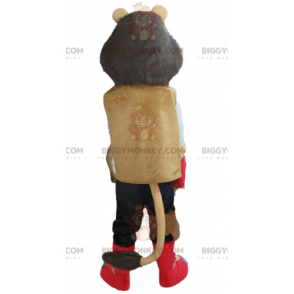 BIGGYMONKEY™ Costume da mascotte Leone tricolore in costume da