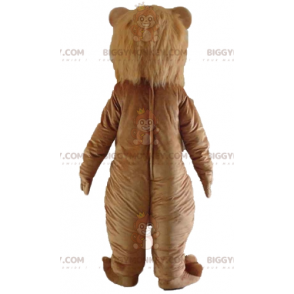 Costume de mascotte BIGGYMONKEY™ de lion marron et blanc avec