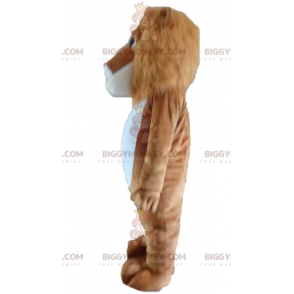 BIGGYMONKEY™ Mascot Costume Brown And White Lion With Nice Mane