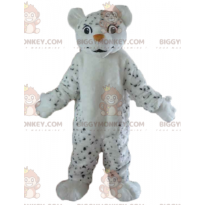 Black Spotted Furry White Tiger BIGGYMONKEY™ Mascot Costume –