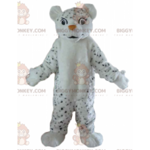 Black Spotted Furry White Tiger BIGGYMONKEY™ Mascot Costume –