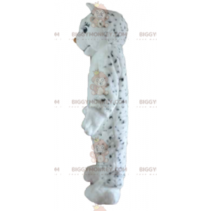 Black Spotted Furry White Tiger BIGGYMONKEY™ Mascot Costume -