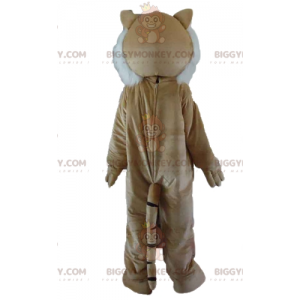 Behåret Brun Hvid Sort Tiger BIGGYMONKEY™ maskotkostume -