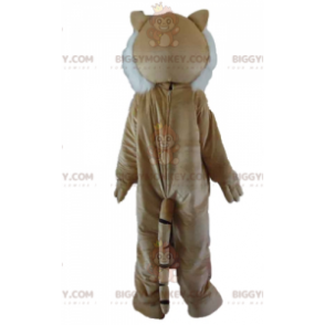 Behåret Brun Hvid Sort Tiger BIGGYMONKEY™ maskotkostume -