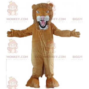 Disfraz de mascota BIGGYMONKEY™ de león blanco y marrón