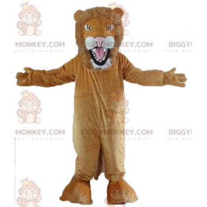 Roaring Brown and White Lion BIGGYMONKEY™ Mascot Costume -