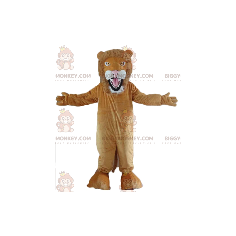 Roaring Brown and White Lion BIGGYMONKEY™ Mascot Costume -