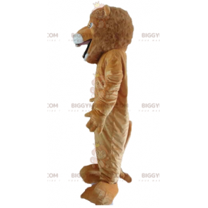 Traje de mascote BIGGYMONKEY™ de leão marrom e branco que ruge