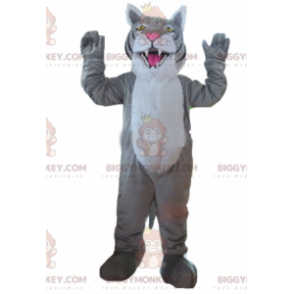 Giant Gray White and Black Tiger BIGGYMONKEY™ Mascot Costume –