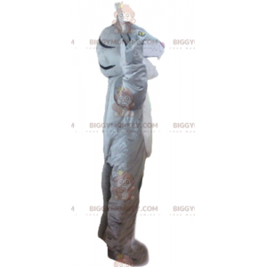 Giant Gray White and Black Tiger BIGGYMONKEY™ Mascot Costume -