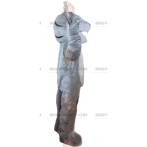 Giant Gray White and Black Tiger BIGGYMONKEY™ Mascot Costume –