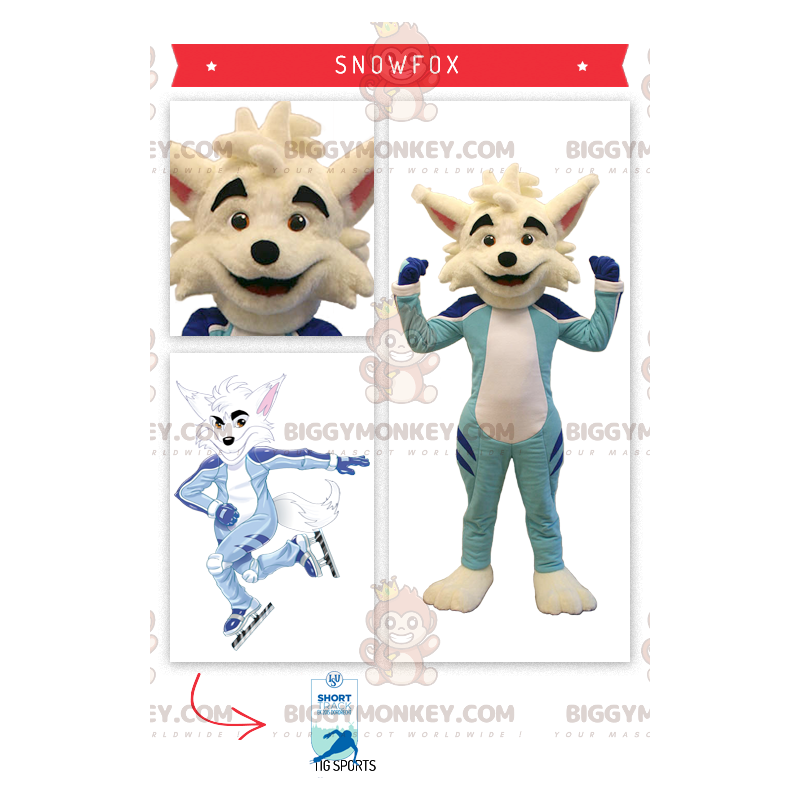 BIGGYMONKEY™ Mascot Costume Beige Fox In Skater Outfit –