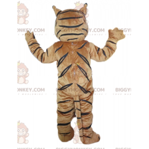 Brun hvid og sort tiger BIGGYMONKEY™ maskotkostume -