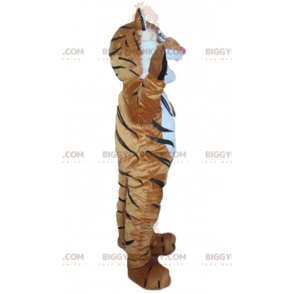 Kostium maskotki brązowo-biało-czarnego tygrysa BIGGYMONKEY™ -