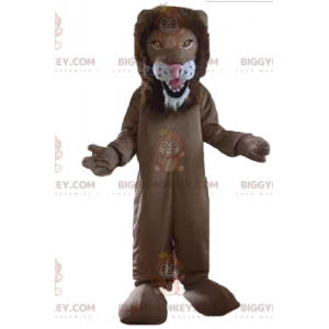 Kæmpe brun og hvid løve BIGGYMONKEY™ maskotkostume -