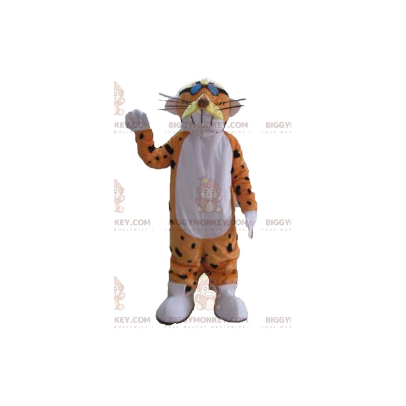 Black and White Orange Tiger BIGGYMONKEY™ Mascot Sizes L (175-180CM)