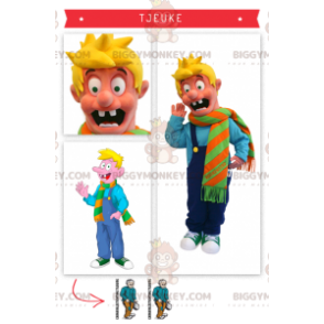 Traje de mascote BIGGYMONKEY™ Blond Boy Tjeuke Personagem