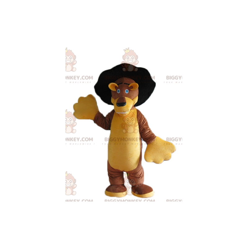 Měkký a roztomilý kostým maskota BIGGYMONKEY™ hnědého a žlutého