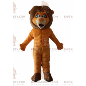 BIGGYMONKEY™ Costume mascotte occhi azzurri leone arancione e