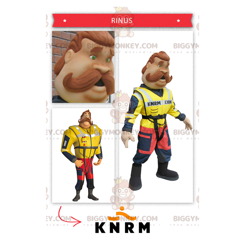 Coastal Lifeguard Firefighter BIGGYMONKEY™ Mascot Costume -
