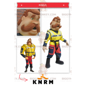 Disfraz de mascota BIGGYMONKEY™ de bombero salvavidas costero -