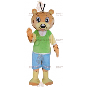 Costume da mascotte BIGGYMONKEY™ con orsacchiotto tigre