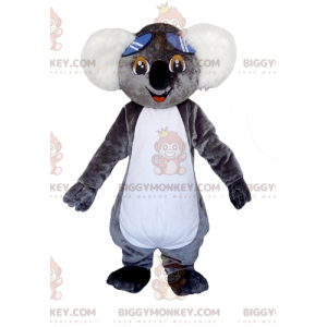 Traje de mascote BIGGYMONKEY™ de coala cinza e branco muito