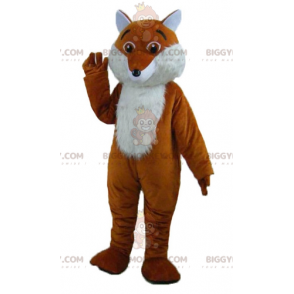 Fantasia de mascote BIGGYMONKEY™ peluda fofa laranja e raposa